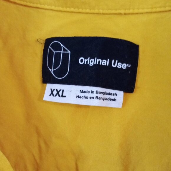 Original Use Men’s XXL Yellow/Orange/Pink Tropical Short Sleeve Button Down - Picture 3 of 5